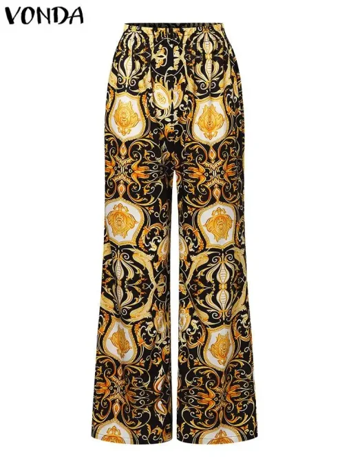 Plus Size Printed Bohemian Pant Set for Women - Image 3