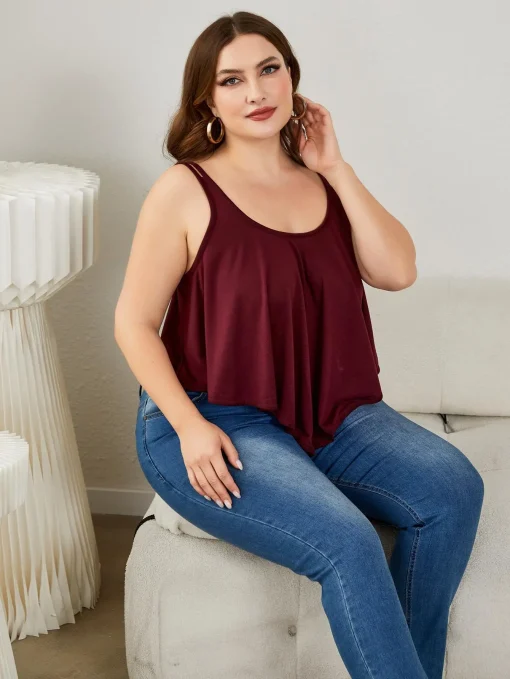 Elegant Plus Size Cotton Halter Neck Summer T-Shirt - Image 4