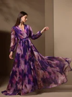 Casual Elegant Mesh V-Neck Cross Wrap Maxi Party Dress
