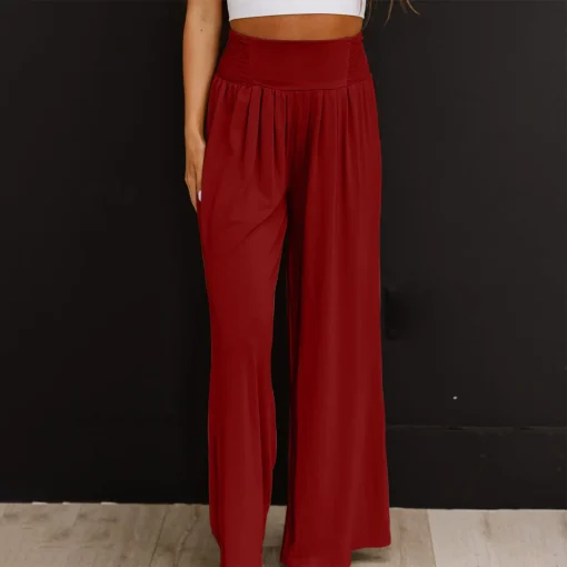 Elegant Plus Size Wide Leg Cotton Pants for Women - Image 5