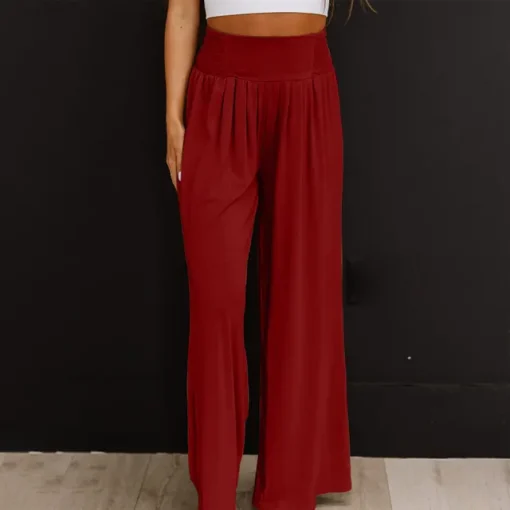 Elegant Plus Size Wide Leg Cotton Pants for Women - Image 10