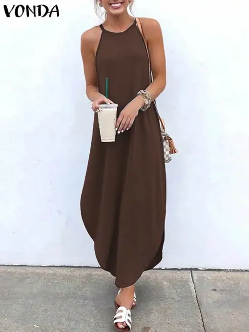 Halter Backless Maxi Dress for Bohemian Summer Style - Image 2