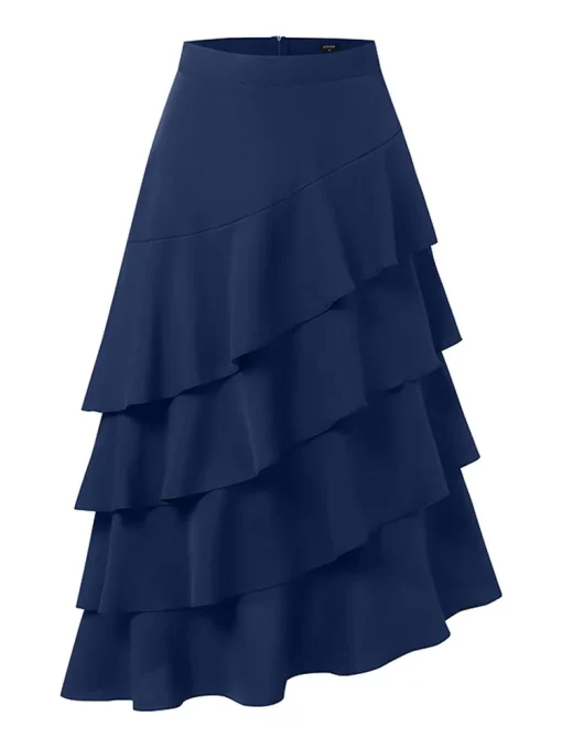 Plus Size Ruffled High Waist Maxi Party Skirt