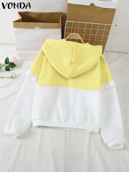 Casual Color Match Hoodie for Comfortable Everyday Wear - Image 3