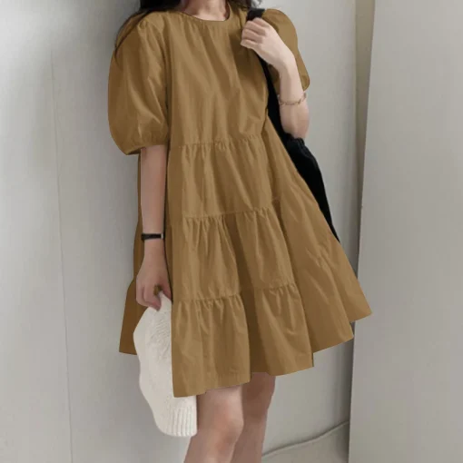 Women's Summer Sundress Elegant Ruffled Mini Dress - Image 5