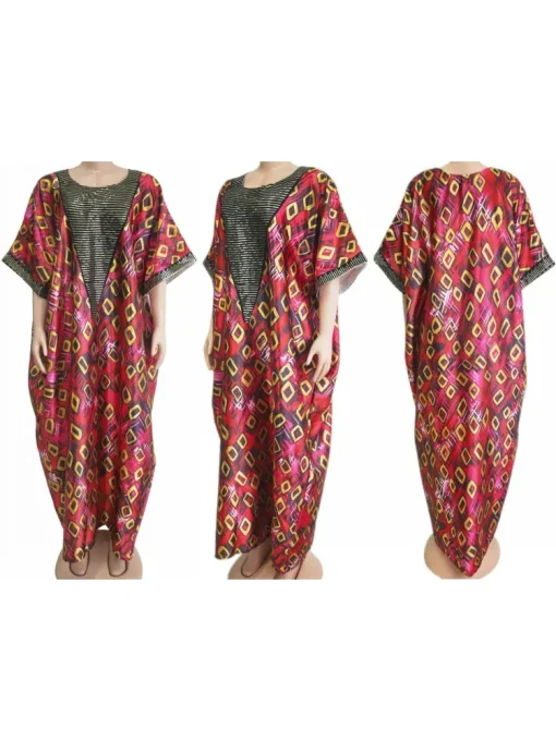 Plus Size Elegant African Dashiki Kaftan Dress for Women - Image 5