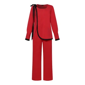 Women’s Elegant Vintage Patchwork Pant Set for Autumn
