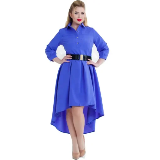 Plus Size Elegant Long Sleeve Patchwork Dress for Women