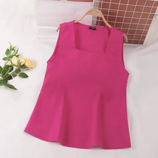 Women’s Sexy Sleeveless Square Collar Tank Tops - Image 5