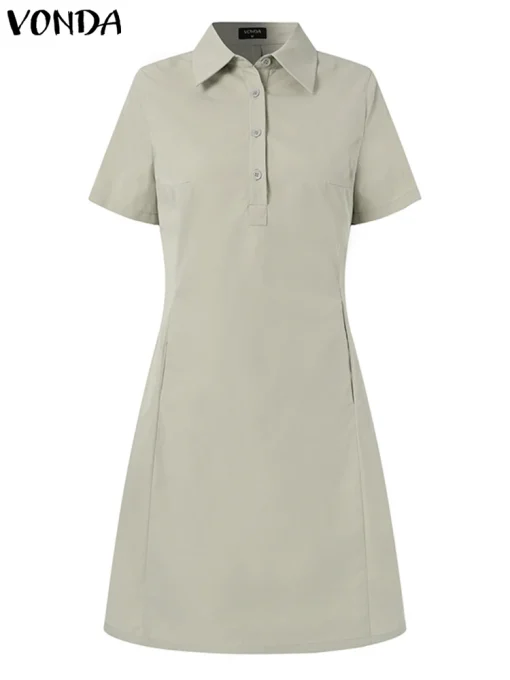 Elegant Summer Mini Dress with Short Sleeves - Image 4