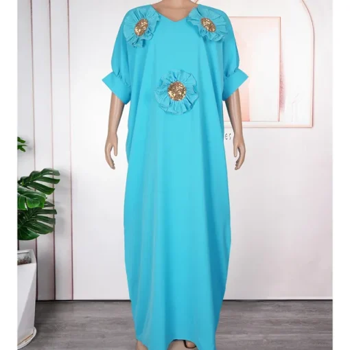 Elegant Plus Size African Dashiki Kaftan Dress for Women - Image 8