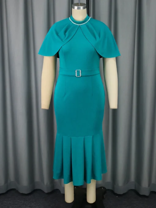 Elegant Mermaid Church Dress with Cap Sleeves Slim Fit - Image 2