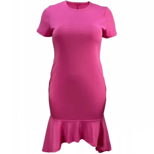 Plus Size Short Sleeve Casual Midi Dress for Women - Image 7