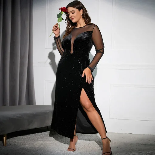 Plus Size Fashionable Long Evening Dress for Women - Image 5