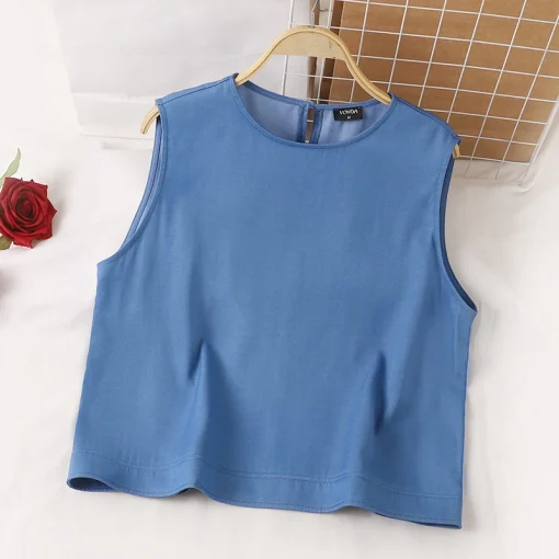 Fashionable Summer Sleeveless Solid Color Tank Tops - Image 5