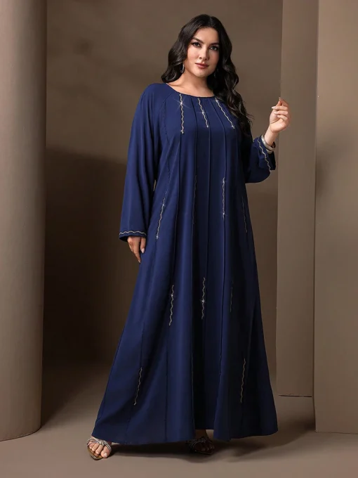 Plus Size Women Luxury Loose Abaya Arabian Party Dress - Image 2