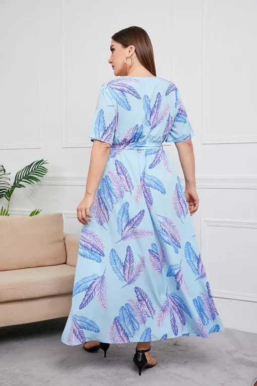 Elegant Plus Size Floral Long Dress for Evening Party