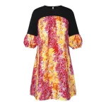 Plus Size Elegant Printed Summer Mini Dress