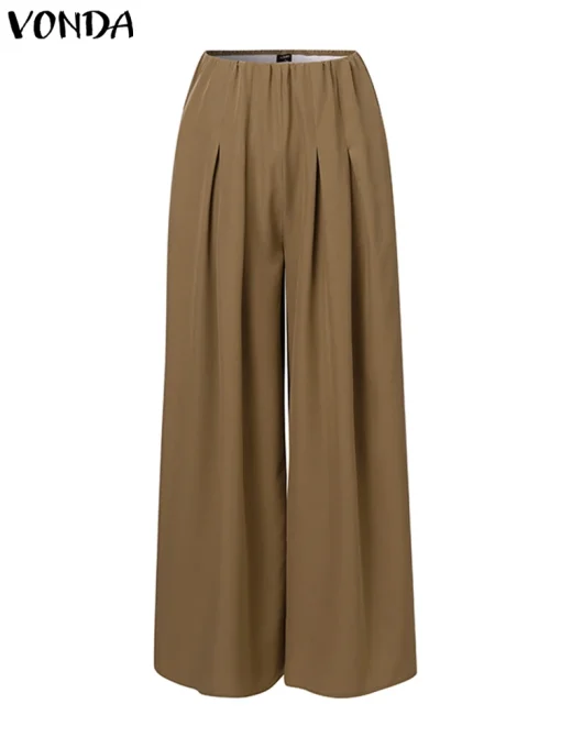 Women's High Waist Wide Leg Pants Casual Trousers - Image 2