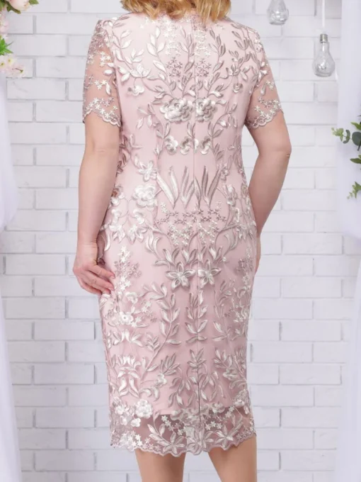 Plus Size Elegant Lace Floral Dress for Summer - Image 2