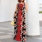 Women’s Sleeveless Floral Print Maxi Summer Dress