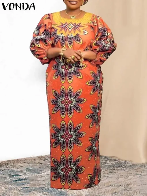 Plus Size Bohemian Floral Maxi Dress for Summer - Image 2