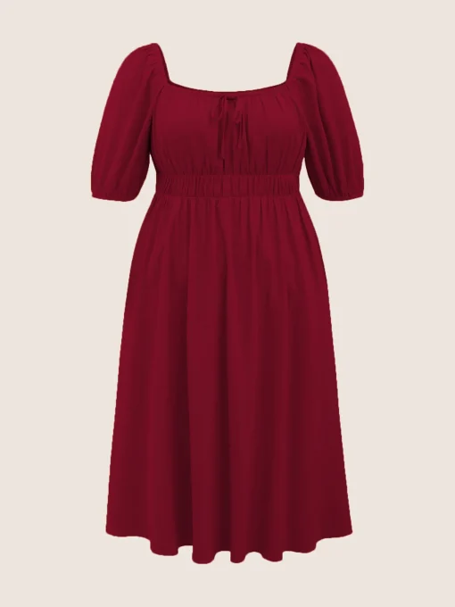 Elegant Plus Size Red Dress for Weddings and Formal Events - Image 5