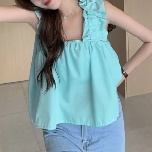 Women’s Ruffled Sleeveless Summer Tank Tops