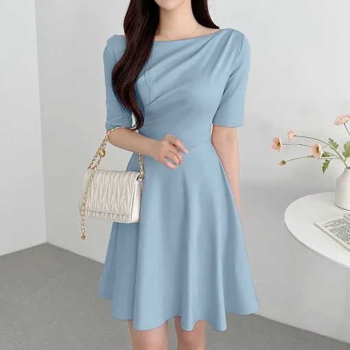 Elegant Summer Party Sundress with Short Sleeves