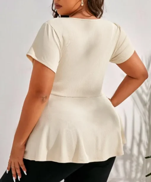 Plus Size Sexy Polo Collar Short Sleeve T-Shirt