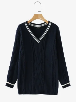 Fashionable Oversized Patchwork Sweaters for Women