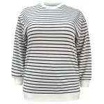 Plus Size Casual Long Sleeve Stripe Print T-Shirt