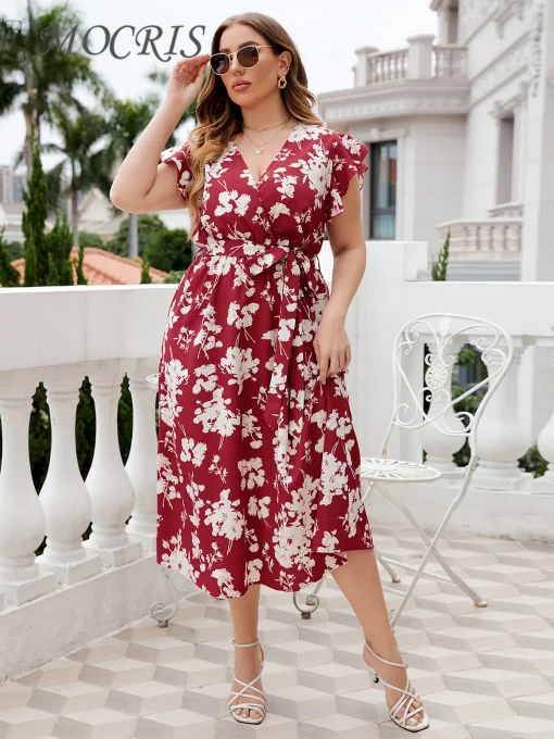 Plus Size Elegant Loose Long Evening Party Dress - Image 3