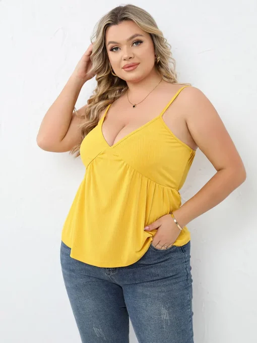 Plus Size Vintage Cotton Off-Shoulder Pleated Crop Top - Image 2