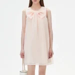 Women's Bohemian Bow Tank Mini Sundress A-Line Dress