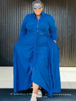 Plus Size Loose Street Style Maxi Dress Set
