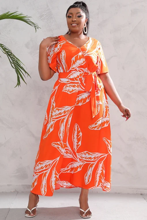 Elegant Plus Size Floral Long Dress for Evening Party - Image 4