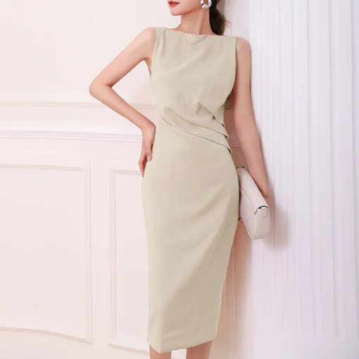 Elegant Sleeveless Summer Shirt Dress for Women - Image 4