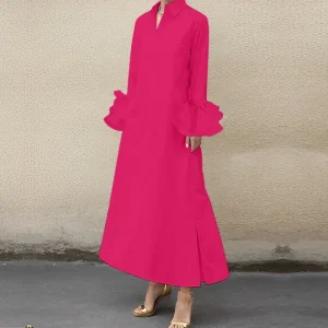 Bohemian Ruffled Sleeve Maxi Dress for Women