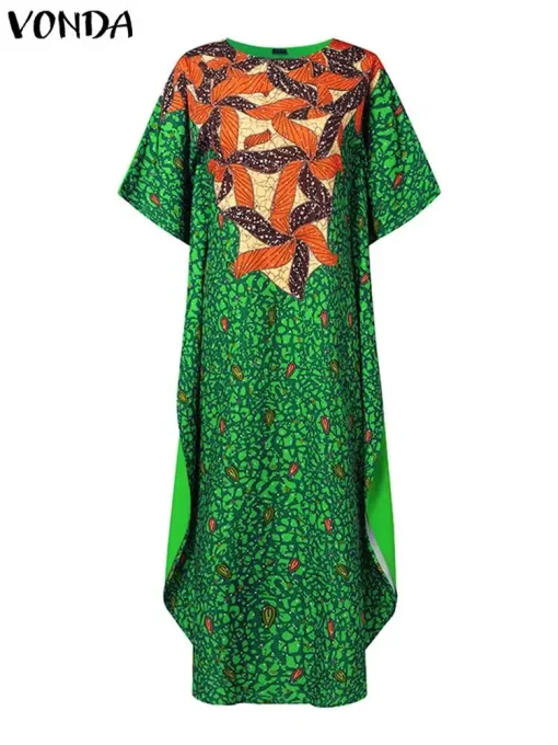 Plus Size   Bohemian Printed Maxi Long Dress - Image 5