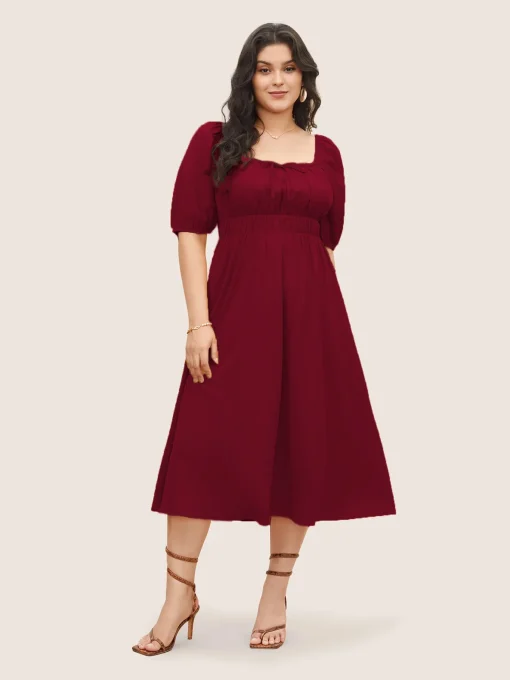 Elegant Plus Size Red Dress for Weddings and Formal Events - Image 2