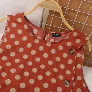 Women’s Bohemian Polka Dot Sleeveless Tank Tops