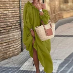 Plus Size Sexy Off Shoulder Pleated Party Dress for Women