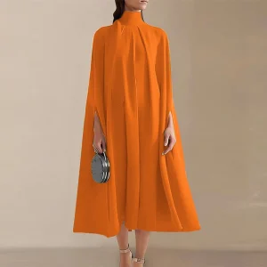 Women Elegant Summer Evening Midi Dress Bat Sleeve