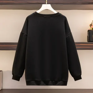 Plus Size Velvet Pullover Sweatshirt Coat for Women