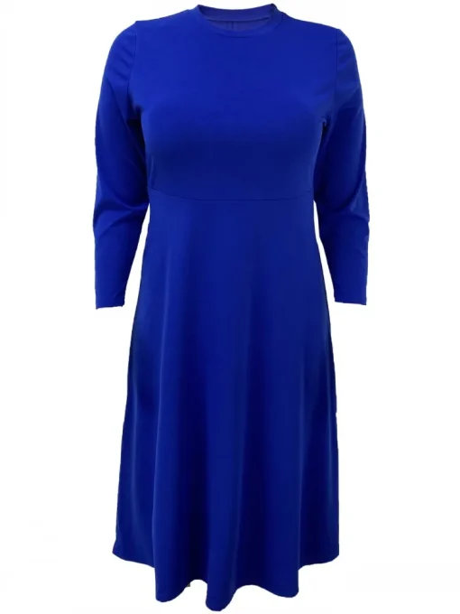 Plus Size Office Lady Loose Midi Dress for Women - Image 3