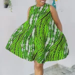 Plus Size   Women’s Sleeveless Printed Summer Party Dress