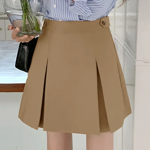 Elegant High Waist Pleated Mini Skirt for Women - Image 5