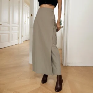 Women’s Casual A-Line High Waist Button Skirt
