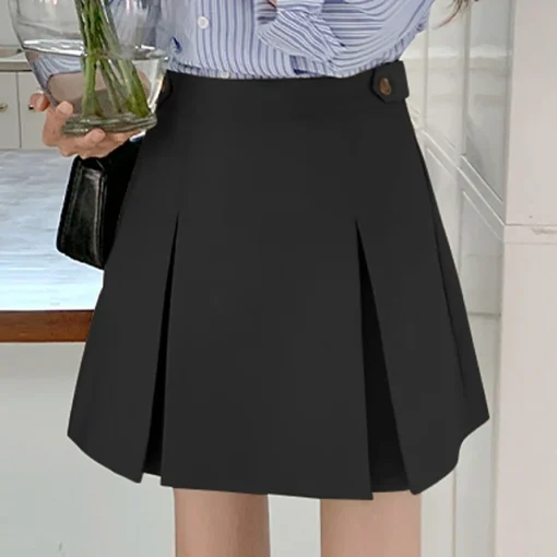 Elegant High Waist Pleated Mini Skirt for Women - Image 8